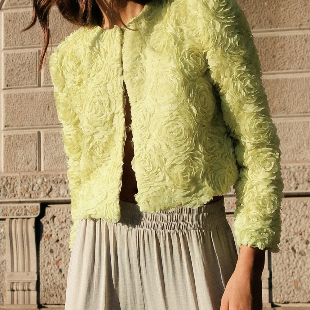 Zara Textured floral cardigan